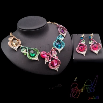 

Yulaili Fashion New Design Cubic Zircon Plated Gold Copper Ladies Wearing Jewelry Sets