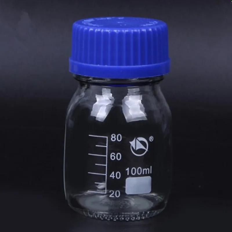 

100ML/250ML/500ML Silk Mouth Turnbuckle Blue Cap Glass Samples Reagent Bottle