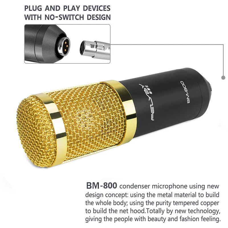 Модные bm 800 микрофон, профессиональный Запись конденсаторный микрофон Новинка года список портативный фильтр высокое качество звука
