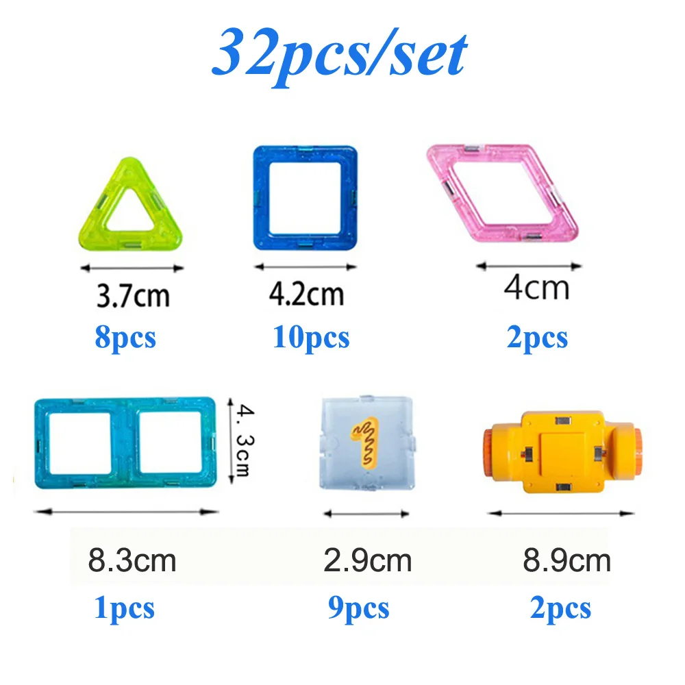 32 шт./компл., магнитные блоки, мини Размеры Магнитный конструктор моделирование конструкции комплект Развивающие игрушки для детей, подарки для детей