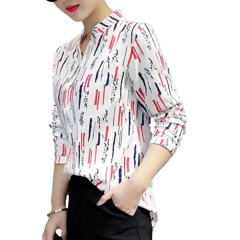 2017 Весенняя Мода Женщины Белье Блузка для Офиса Элегантный Длинным Рукавом