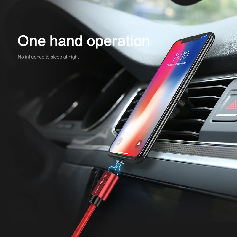 Магнитный USB кабель FLOVEME 2.4A для iPhone XS Max XR X 7 8 Plus 6 6s 1 м быстрая зарядка магнитное