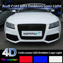 

Car Styling 4D Cold light Before Emblem Light for Audi A1 A3 A4 A5 A6 A7 Q3 Q5 Q7 TT R8 Front grille Emblem Logo Light