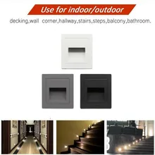 Наружный IP67 Водонепроницаемый светодиодный светильник для лестниц из алюминия 3 Вт Встраиваемый светодиодный светильник для дорожек настенные Угловые лампы AC85-265V светильник SNYKA