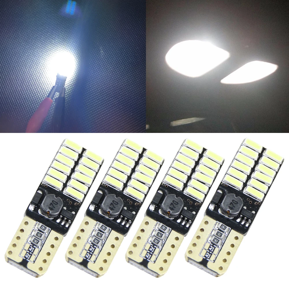 4x12 в 24 В без полярности Canbus T10 светодиодный ные лампы с 4014SMD светодиоды s