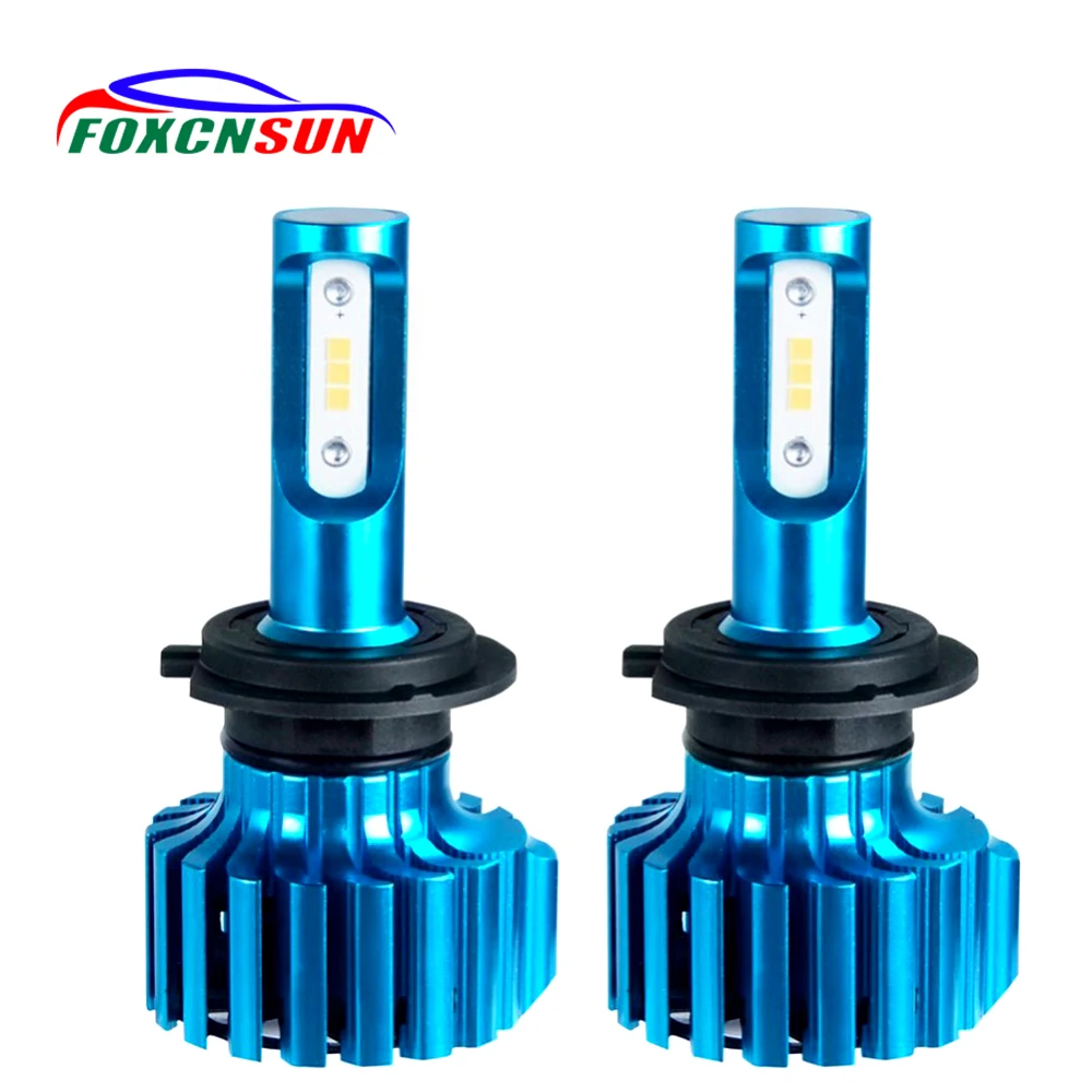 

FOXCNSUN H15 LED Car Headlight H4 H7 Led Bulbs H1 H11 H8 HIR2 HB4 HB3 9006 9005 Auto Fog Lamp csp 12000LM 6500K 12V Mini Bulb