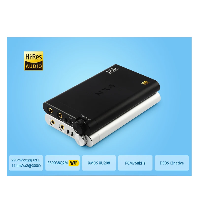 Topping NX4DSD ES9038Q2M USB DAC DSD AMP Portable Decoder Headphone Amplifier XMOS XU208 NX4 DSD