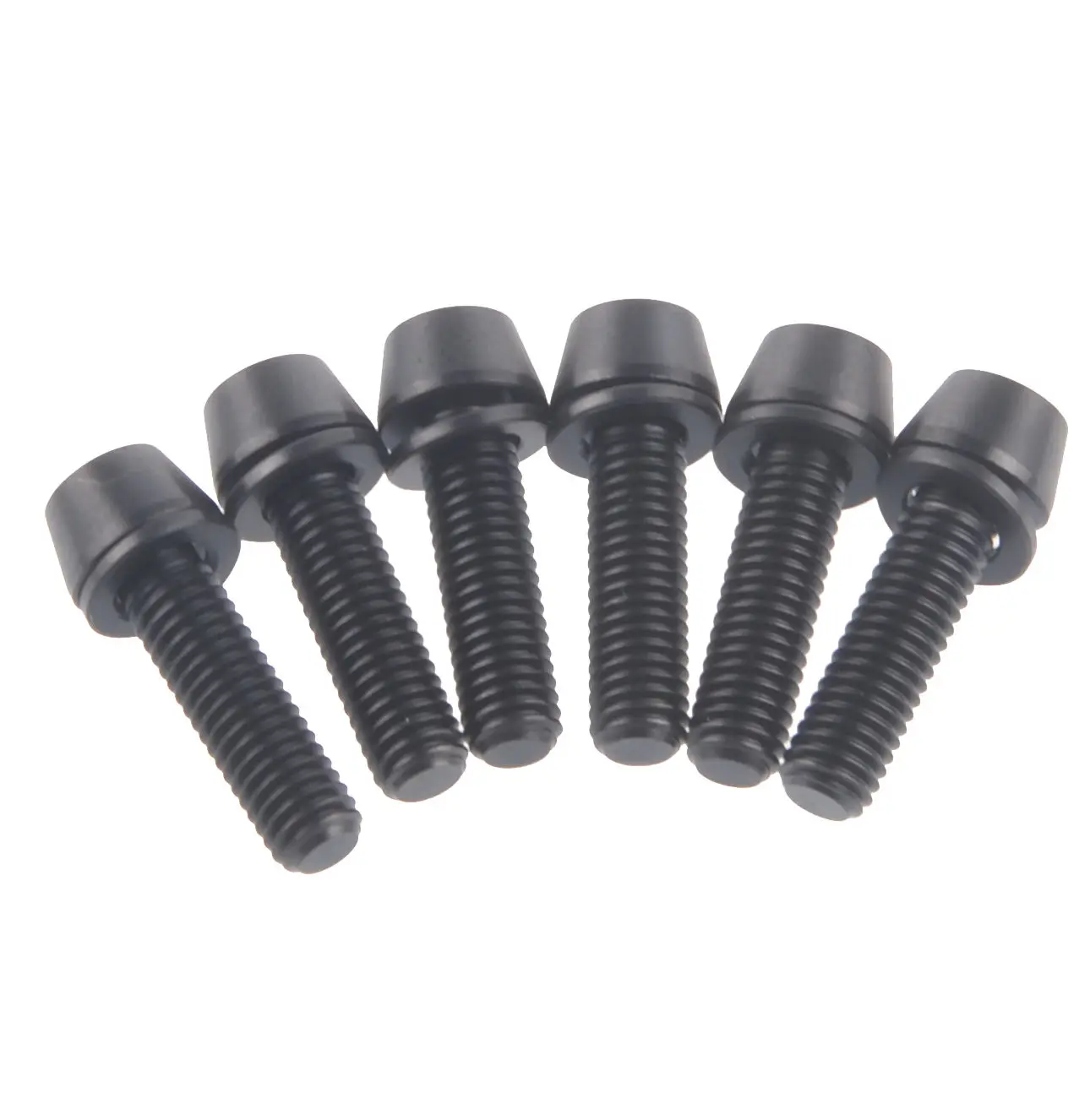 6Pcs Titanium Ti Black M5x16 Bolts Allen Hex Bike Tapered Head Screw