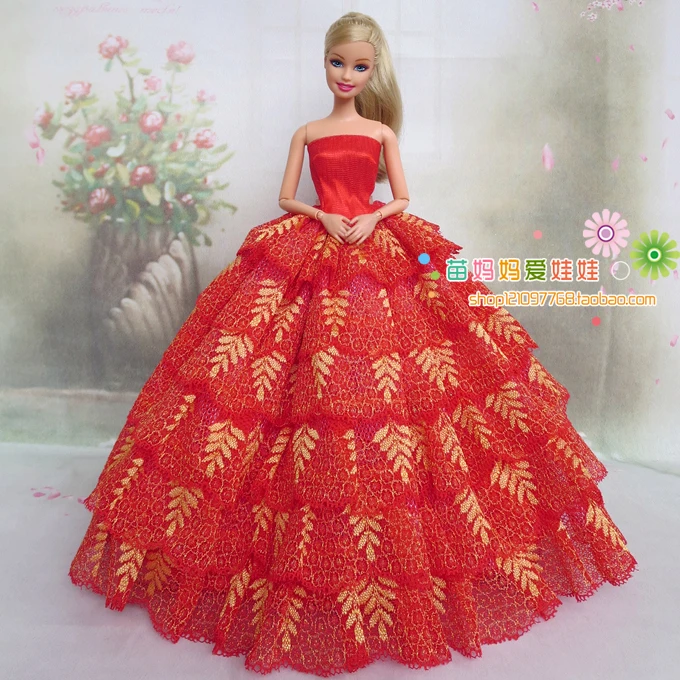 barbie in red gown