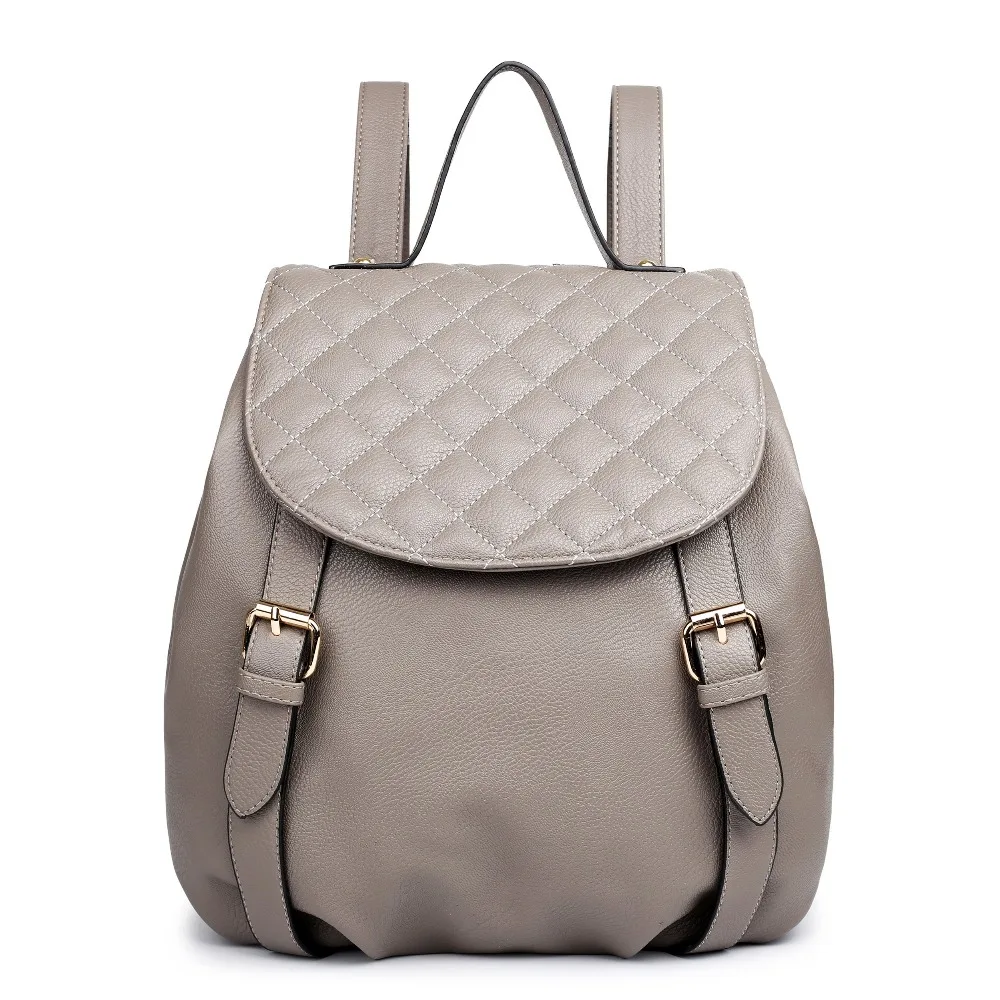 Classic and fashionable women girl Soft Leather Quilted Cover Vintage A4 School College Work Travel Shoulders