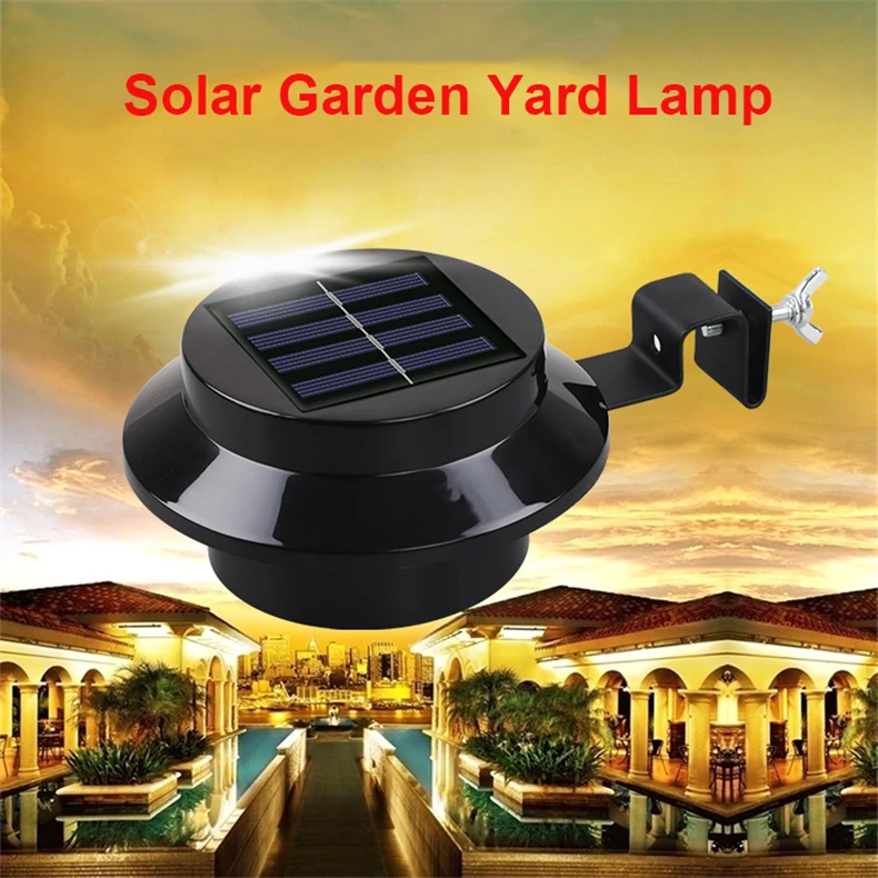waterproof led solar powered fence gutter solar light for garden yard tree solar lamp1