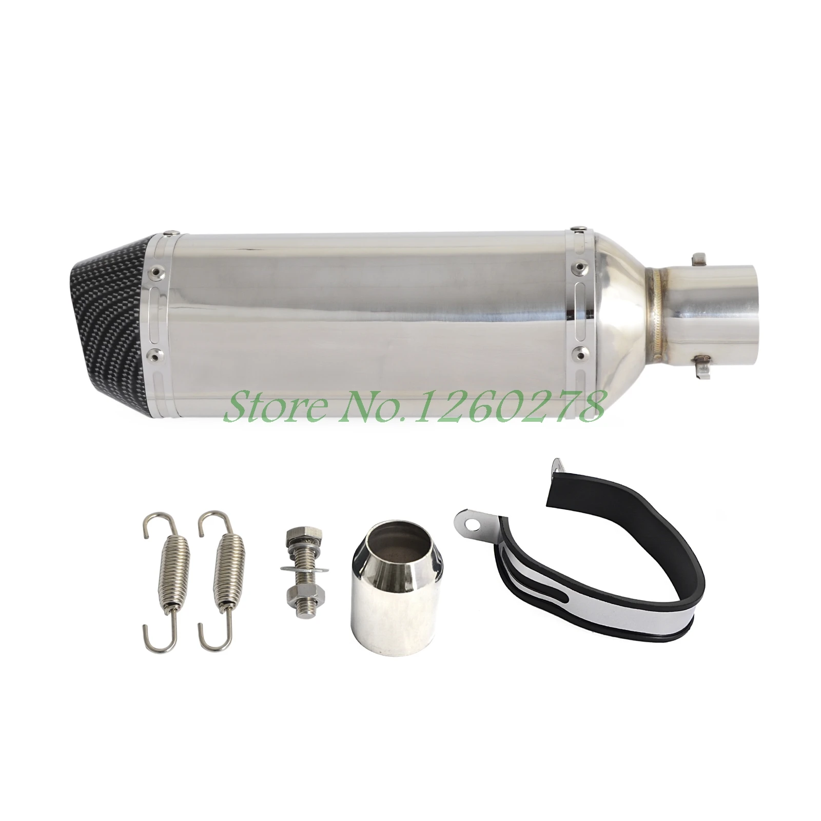 

Universal 38-51mm Black Carbon Fiber Exhaust Muffler Pipe Street Bike Motorcycle