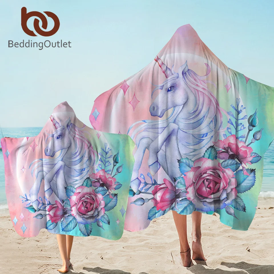 Полотенце с капюшоном и розами BeddingOutlet банное полотенце из микрофибры для детей