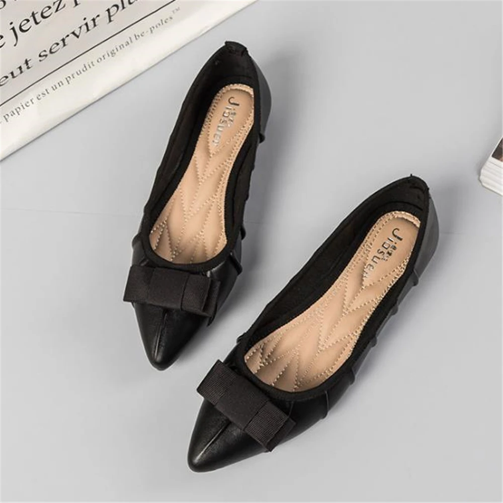 

new spring and summer 2018 han edition joker student flat point of leisure Women's shoes lighter lazy shoes bowknot is single