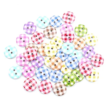 

100pcs Mixed 13mm Round Wooden Buttons For Clothing Needlework Scrapbooking Wood Botones Decorative Crafts Diy Accessories