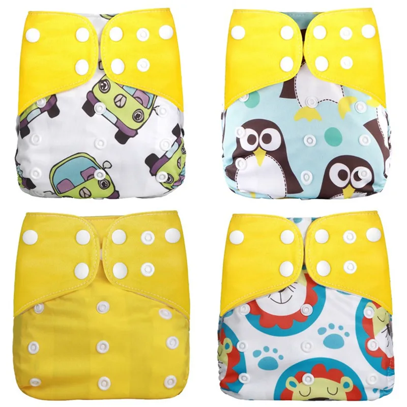 

[simfamily] 2018 4pcs/set Washable Cloth Diaper Cover Adjustable Nappy Reusable Cloth Diapers Cloth Nappy fit 3-15kg baby