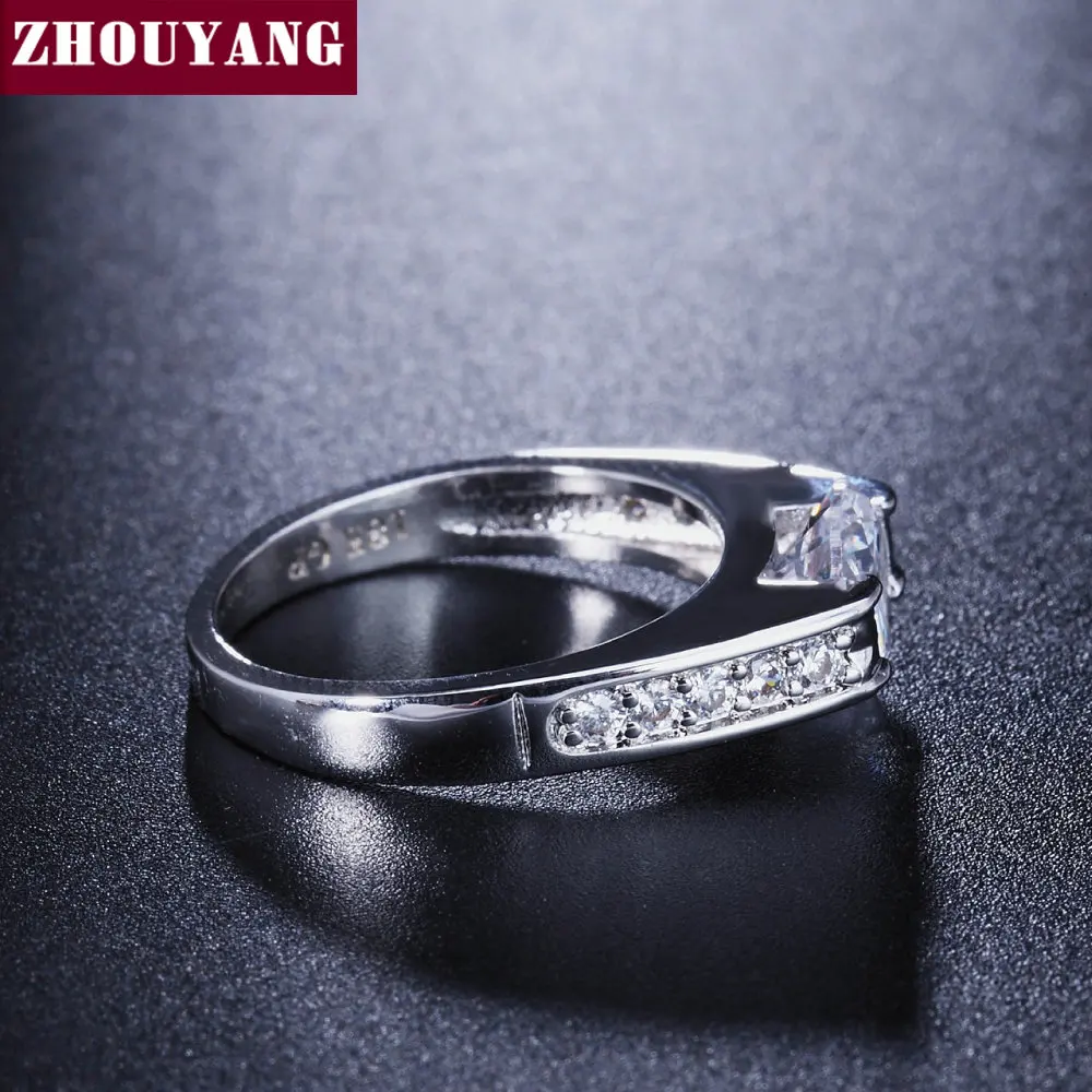 Top Quality CZ Wedding Ring Silver Color Jewelry Austrian Crystals Full Sizes Wholesale ZYR299 ZYR309