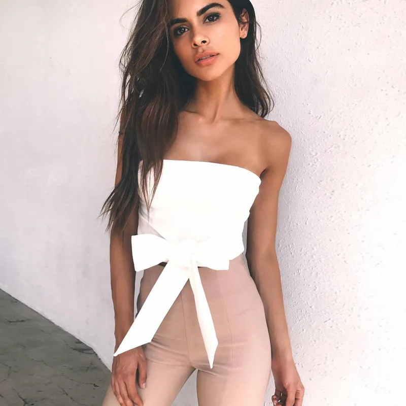 Women sexy tops tube Straps shirt back zipper wrapped chest summer new