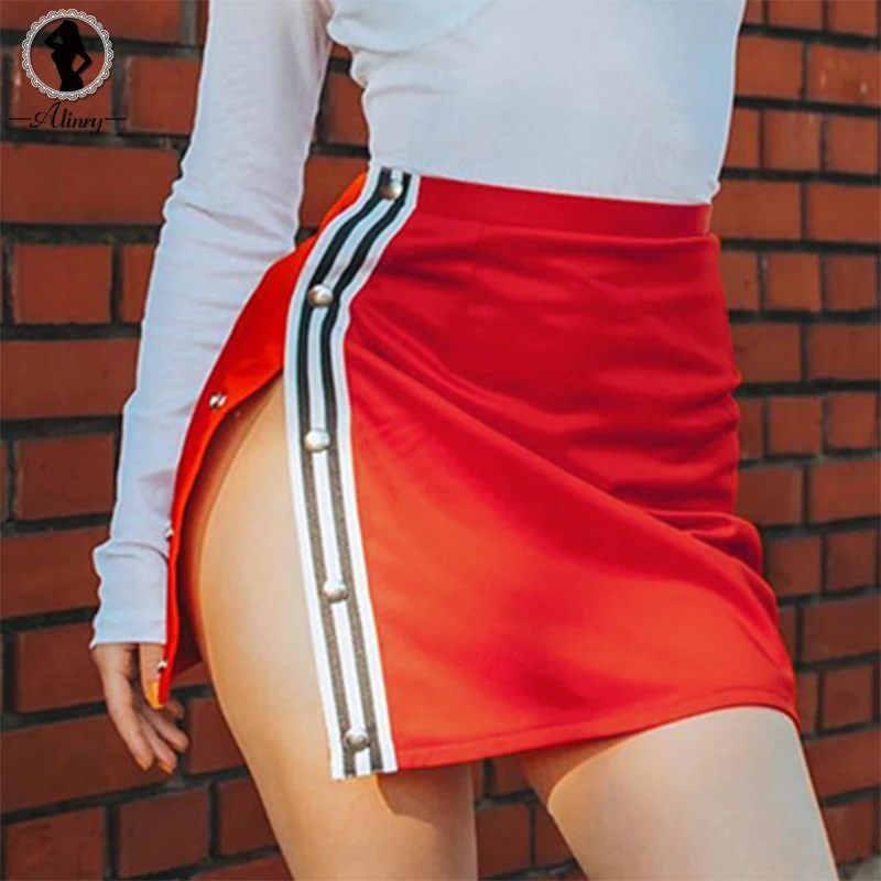 Buy ALINRY sexy mini skirt women high waist A Line