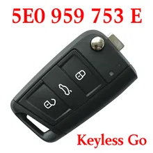 3 кнопки 434 MHz MQB тип флип близость смарт-ключ для Skoda Octavia 2012-5E0 959 753 E(5E0 959 752 A