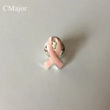 Free Shipping!! 10pcs/lot Pink enamel Breast Cancer Pink Ribbon Pins sliver Plating Pins Hot selling