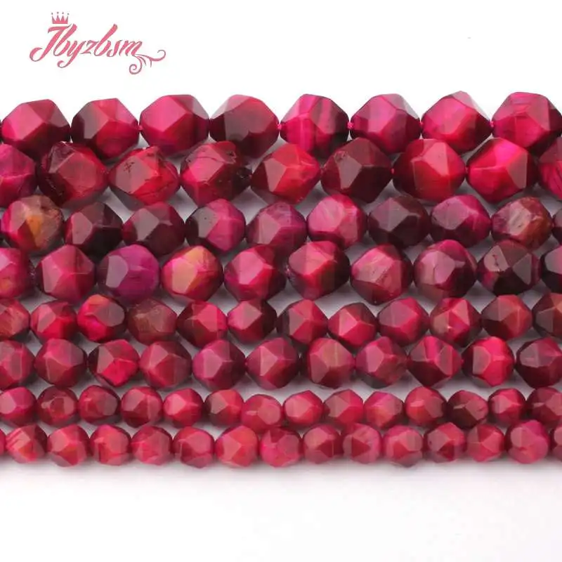 6 8 10 12 мм граненые Magenta тигровые глаза бусины натуральный камень для DIY ожерелье