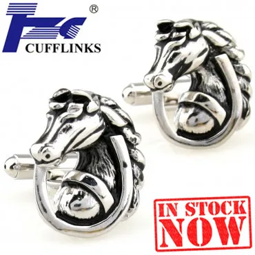 

Black Horse Cufflink Cuff Link 2 Pairs Free Shipping Promotion