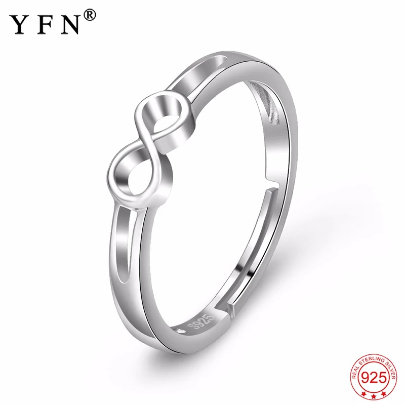 

High Quality 925 Sterling Silver Rings Classic Infinity Love Resizable Ring Fashion Wedding Jewelry & Accessories PYJ0003