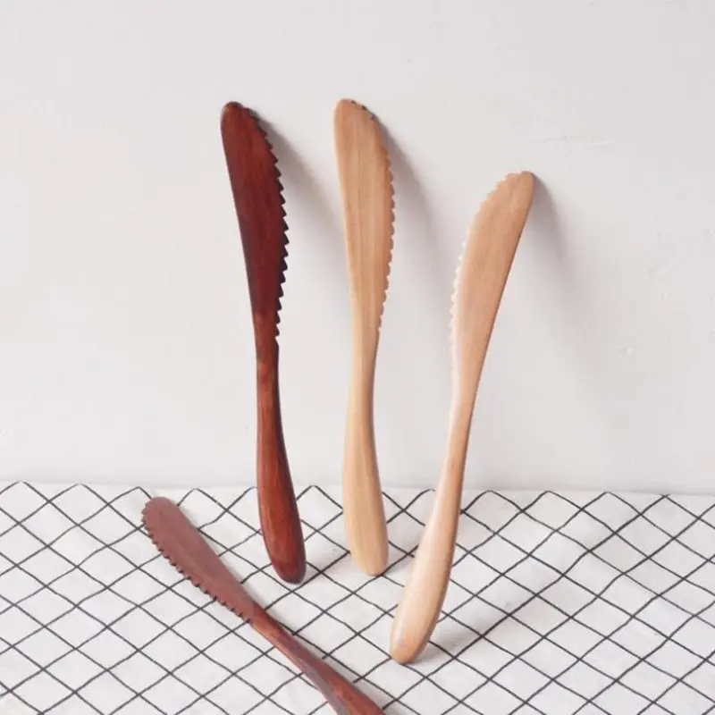 Original Wooden Butter Knife Japanese Style Fruit Cake Knife Tooth