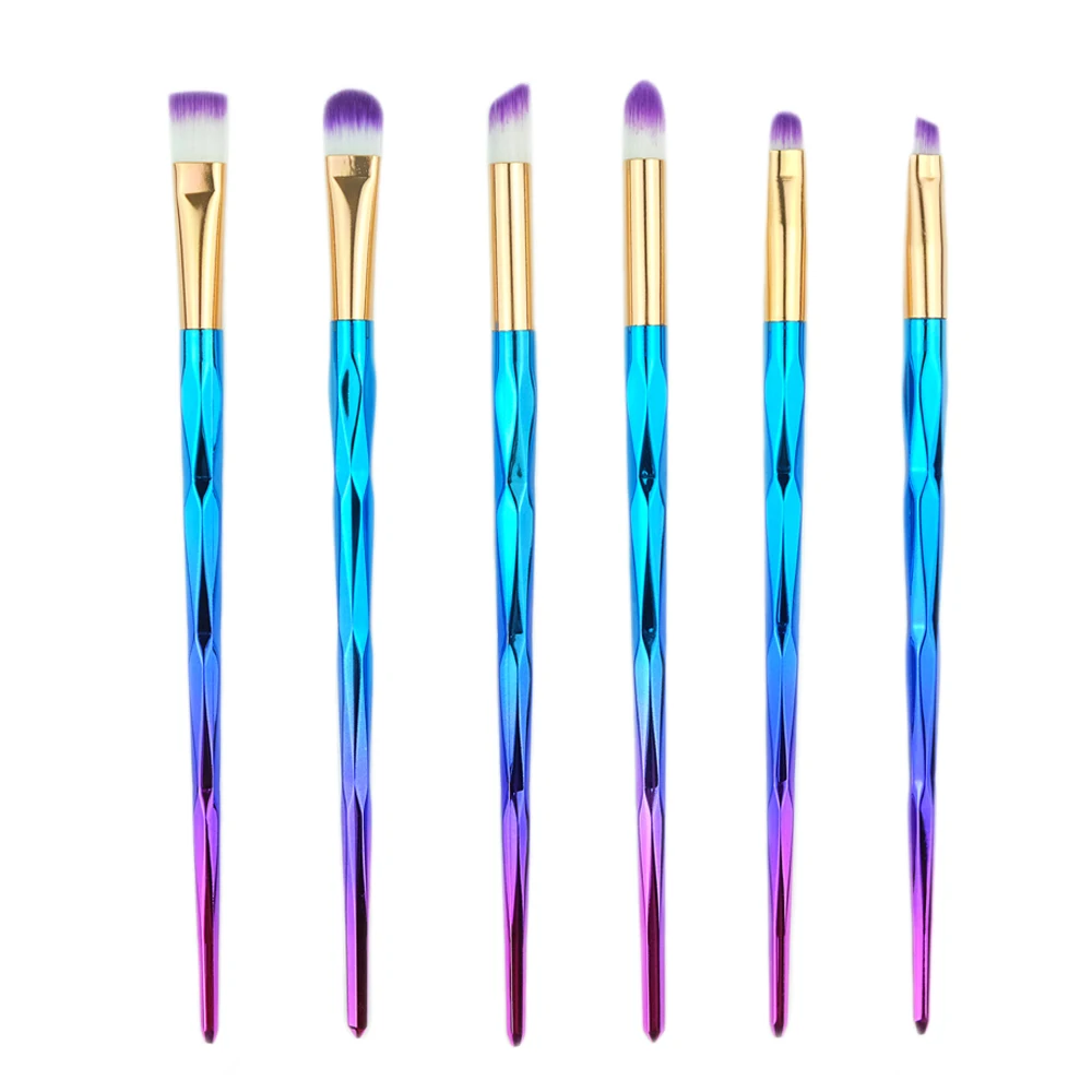6pcs Eyebrow Brush Nylon Diamond Handle Makeup Brushes Set Eyeshadow