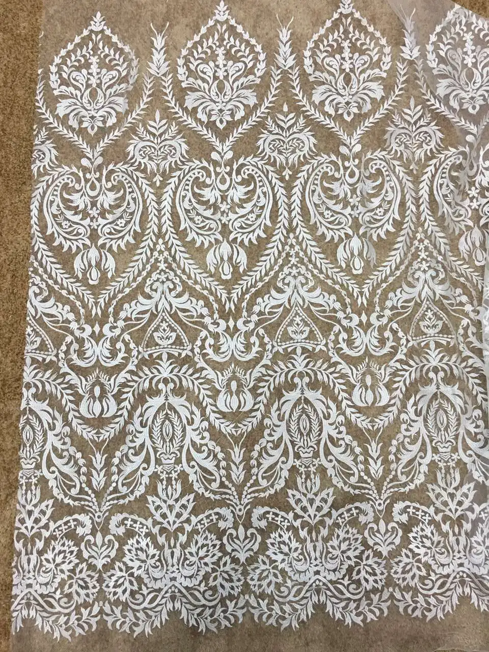 

african swiss voile lace high quality bridal lace fabric ivory color with cordings