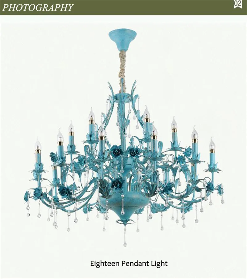 Luxury crystal blue pendant light (18)