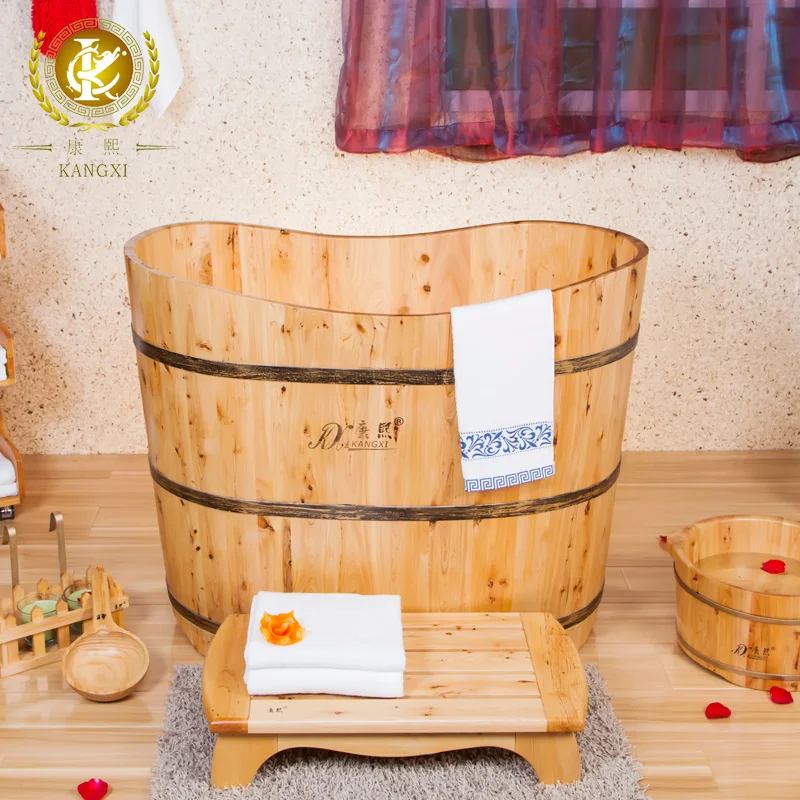 Kx cedar luxury wooden barrel bucket bath barrel adult tub portable spa