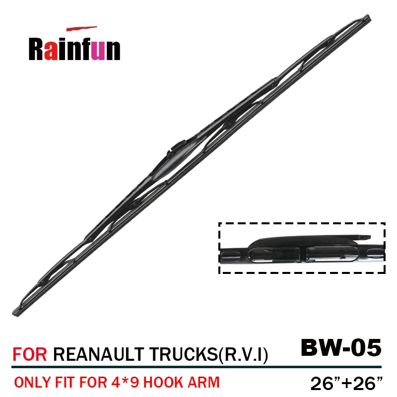 

26" +26" RAINFUN TRUCK WIPER BLADE WITH SPRAY NOZZLE, FIT FOR RENAULT TRUCKS (R.V.I), MIDLUM(2001-),KERAX