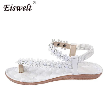 

EISWELT Summer Spring Women Sandals New Boho Round Head Female Sandals Ladies Fashion Shoes Female Flowers Roman Women Sandals
