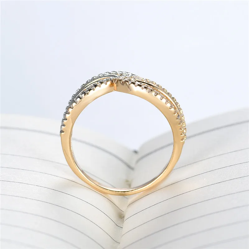 BUDONG Infinity обручальное Открытое кольцо принцесса огранка Циркон Кристалл обручальные кольца для женщин Горячая Anillos Anel Рождественский подарок XUR656