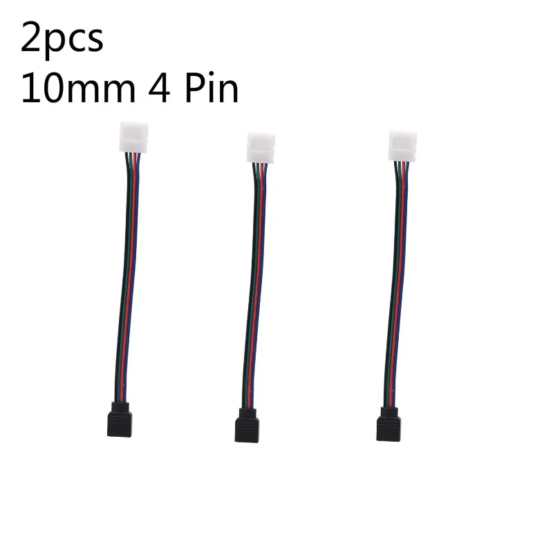 2 шт. 10 мм 4 Pin светодиодные ленты разъем для 5050 3528 SMD цветных (RGB) светодиодных лент