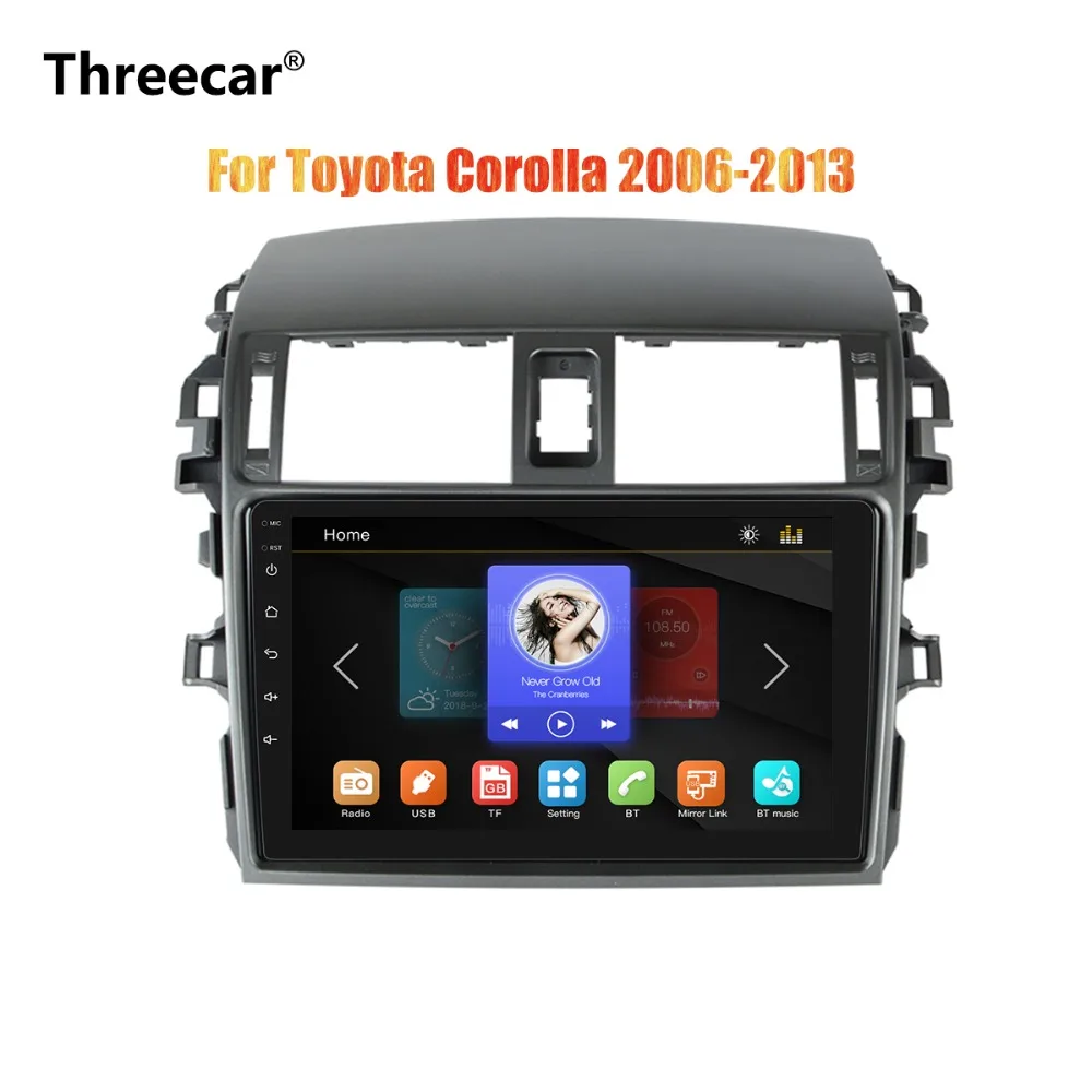 

Threecar 2din 9inch Car Radio Mirrorlink Android Bluetooth Car Multimedia MP5 Player For Toyota Corolla 2008 2009 2010 2011 2013