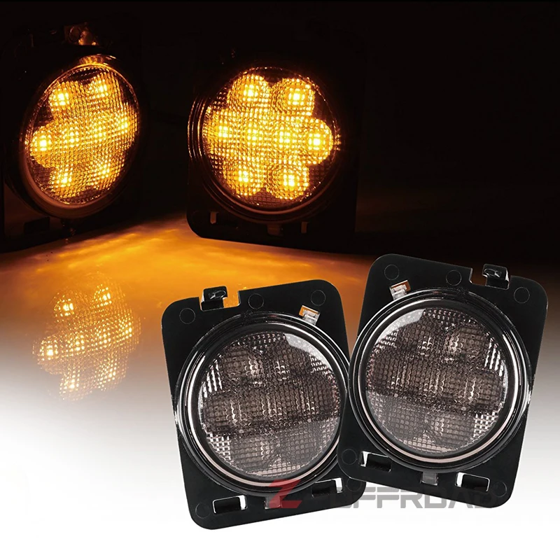 LED Front Turn Signal Light for Jeep Wrangler JK 2007-2016 Yellow Amber Lights Fender Side Combo Lens | Автомобили и мотоциклы