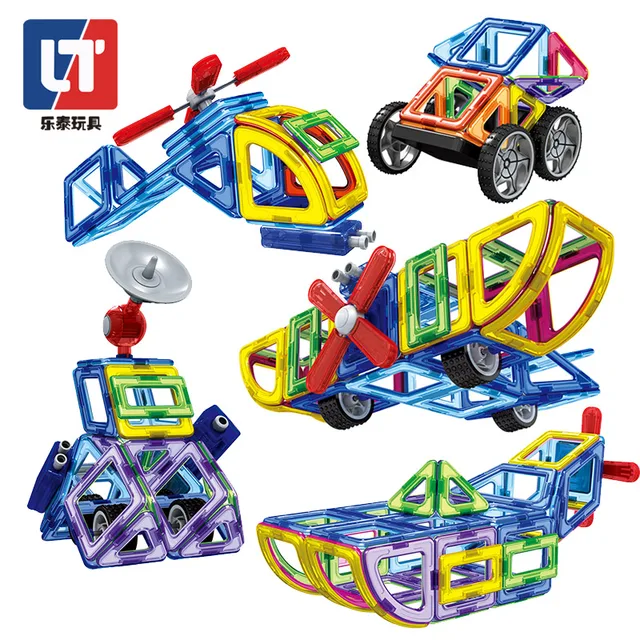  US $34.00  70Pcs-102Pcs Plane Model Magnet Building Tiles Magnetic Balls Building Blocks Set Toddler Education