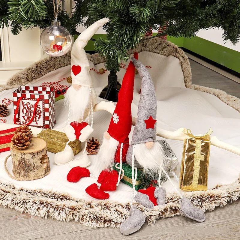 Игрушки с длинными ногами кукла-эльф елочные украшения для дома орнамент «Подарок на Рождество» Рождественский новогодний домашний декор Noel Navidad