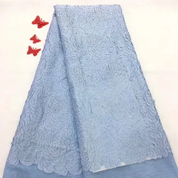 

Hot Sale chiffon Lace Fabric 2019 High Quality Stones Lace Latest African Laces Fabric Wedding Nigerian French Lace Fabric