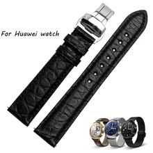 Quality Crocodile skin watch band 18mm For Hauwei Smart Watch Strap Mens Black Luxury Watch accessories