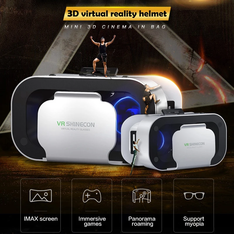 VR Shinecon 5th Generations VR очки 3D очки виртуальной реальности легкая портативная коробка