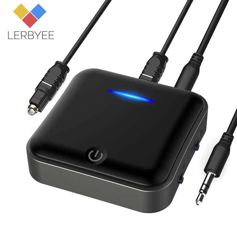 Lerbyee Bluetooth 5,0 передатчик беспроводной аудио адаптер Мини 3,5 мм ТВ приемник Цифровой оптический Toslink/SPDIF для динамик для планшета