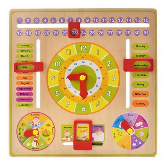 

Alarm Clock Early Childhood Puzzle Wooden Multi-function Number Clock Cognition Study Children Toy Shape Cognitive Teaching Tool