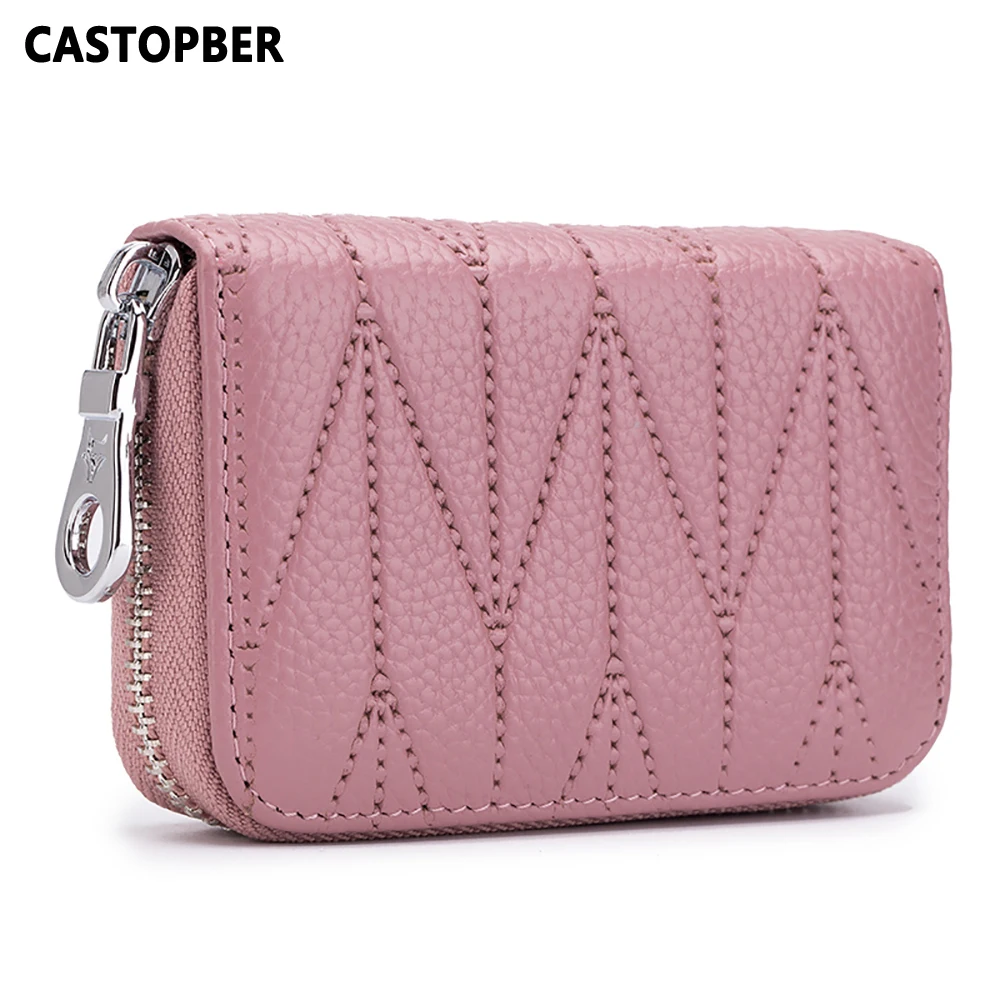RFID Blocking Card Holder Cow Genuine Leather Women's Cards Case Credit ID Holders for Men Korean Style Women Famous Brand | Багаж и