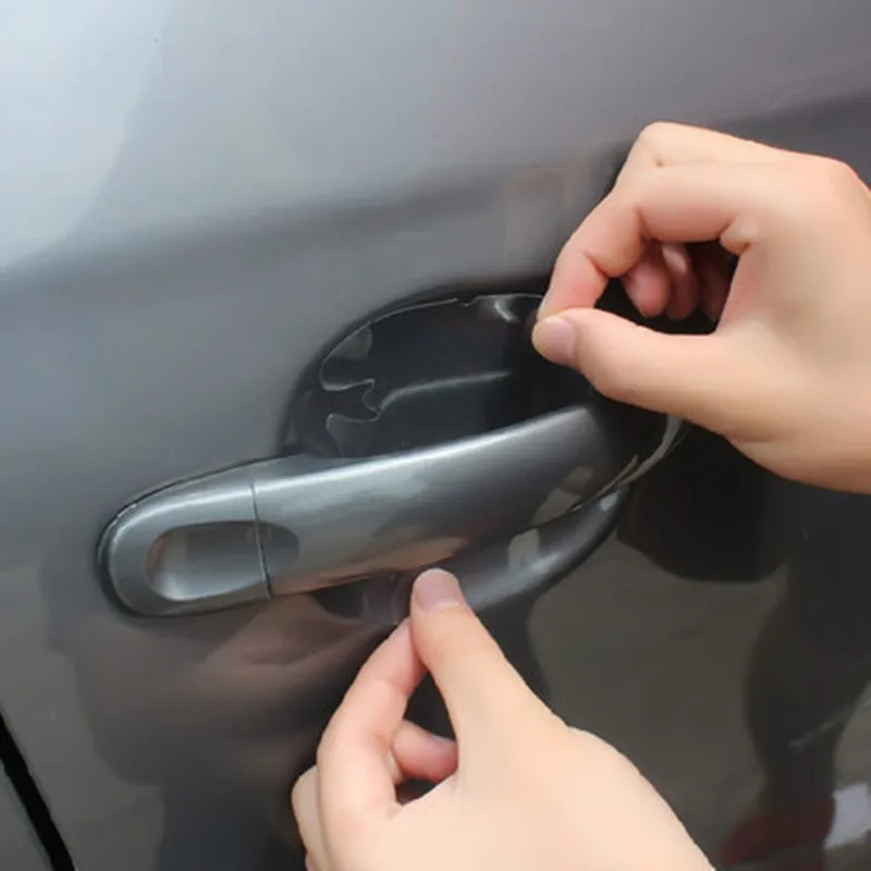 Set Car Door Sticker Scratches Resistant Cover Auto Handle Protection Film-4 Pcs