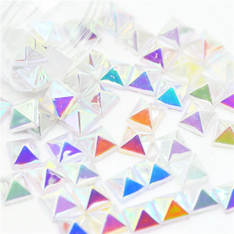 

100pcs Flatback Square Shiny Acrylic Garment Rivets|Slime DIY Crafting Beads|Flatback Scrapbooking Punk Beads