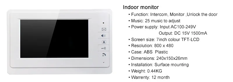 7 дюймовый проводной домофон 700TVL видео телефон двери XSL 70F S 2V2|video door phone|door phonewired